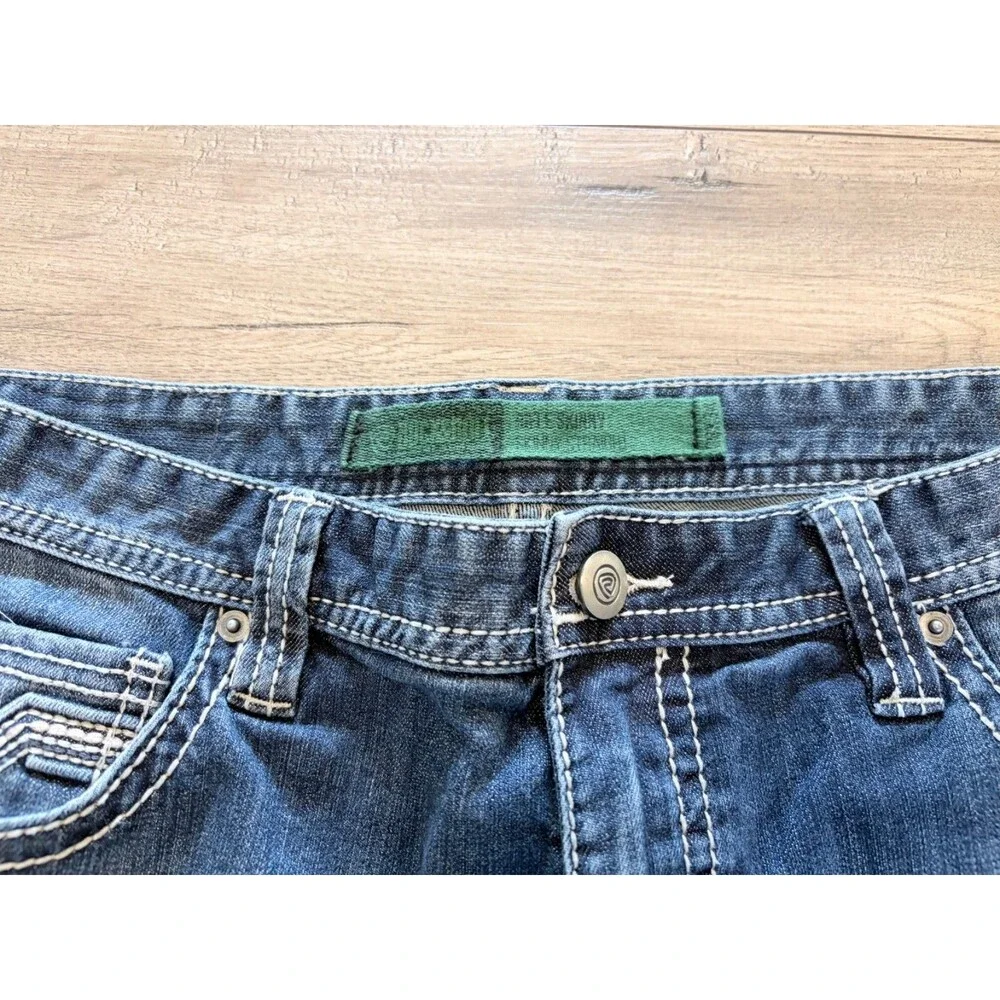 Rock & Roll Rifle Skinny Mens 36X34 Cowboy Thick Stitch Slim Stretch Jeans